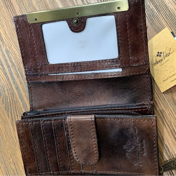 Patricia Nash Embossed Leather Wallet - Dark Brown - Picture 3 of 11